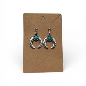 Horseshoe Earrings Western Style Silver Toned 925 Silver Plated.